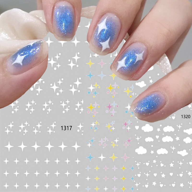 Meteor Stars Heart Colorful Star Rhinestone Crystal 3D Nail Art Stickers  XF209